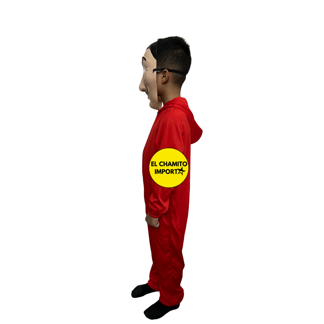 Disfraz Traje Casa Papel Overol+mascara+ Arma Niño