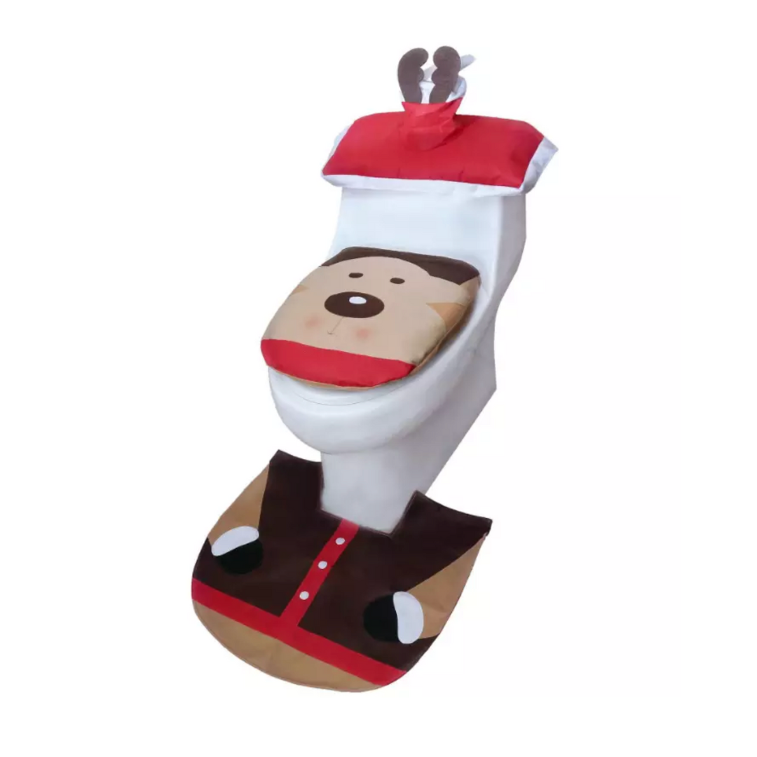 Set Fundas De Navidad Baño Decoracion Navideña Juego De Baño