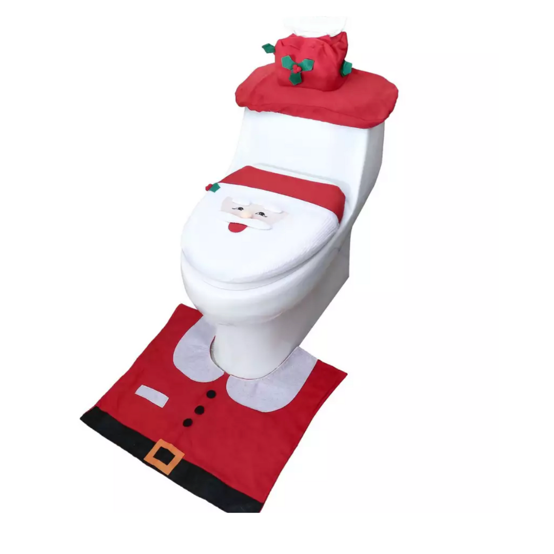 Set Fundas De Navidad Baño Decoracion Navideña Juego De Baño