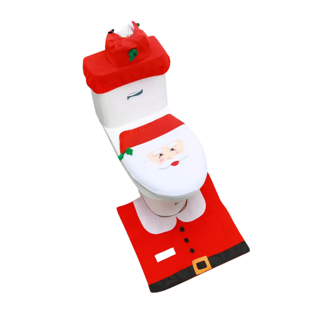Set Fundas De Navidad Baño Decoracion Navideña Juego De Baño