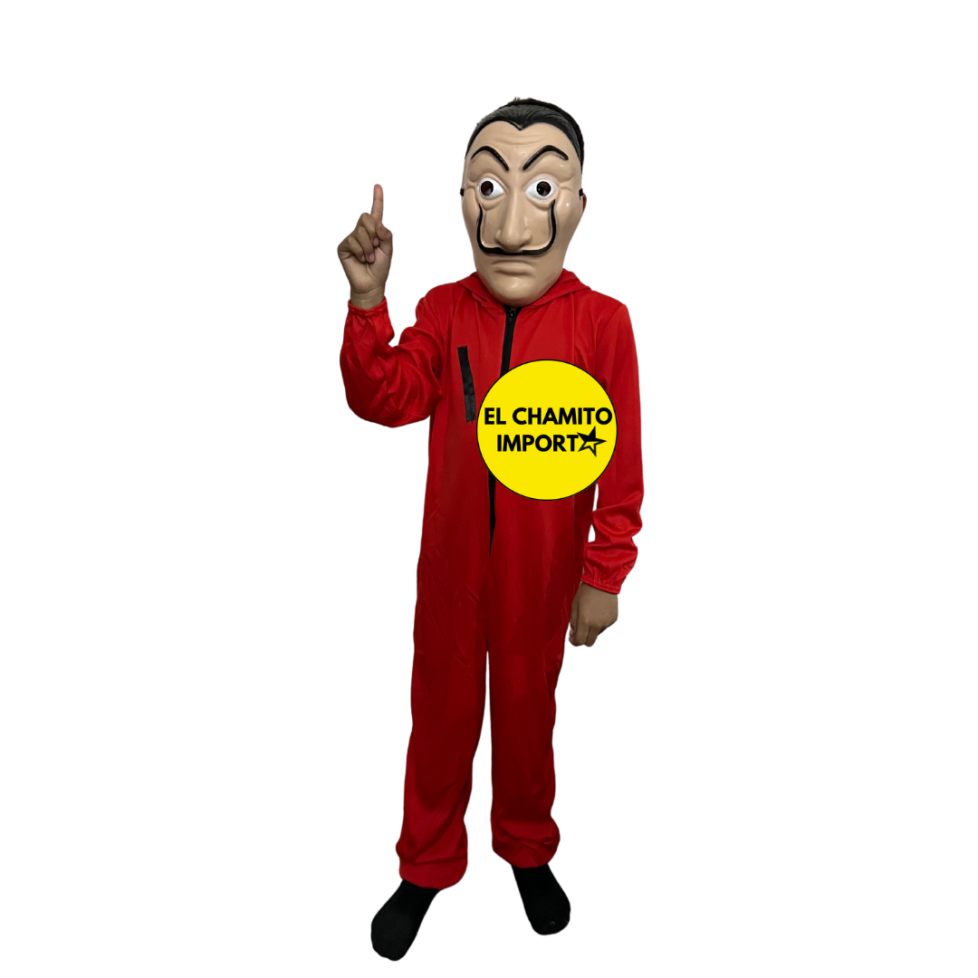 Disfraz Traje Casa Papel Overol+mascara+ Arma Niño