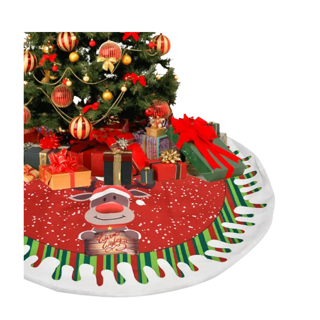 Faldon Pie De Arbol Santa/reno/mono De Nieve