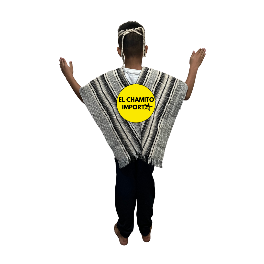Poncho Mapuche + Trorilonco Niño De 10-14 Años