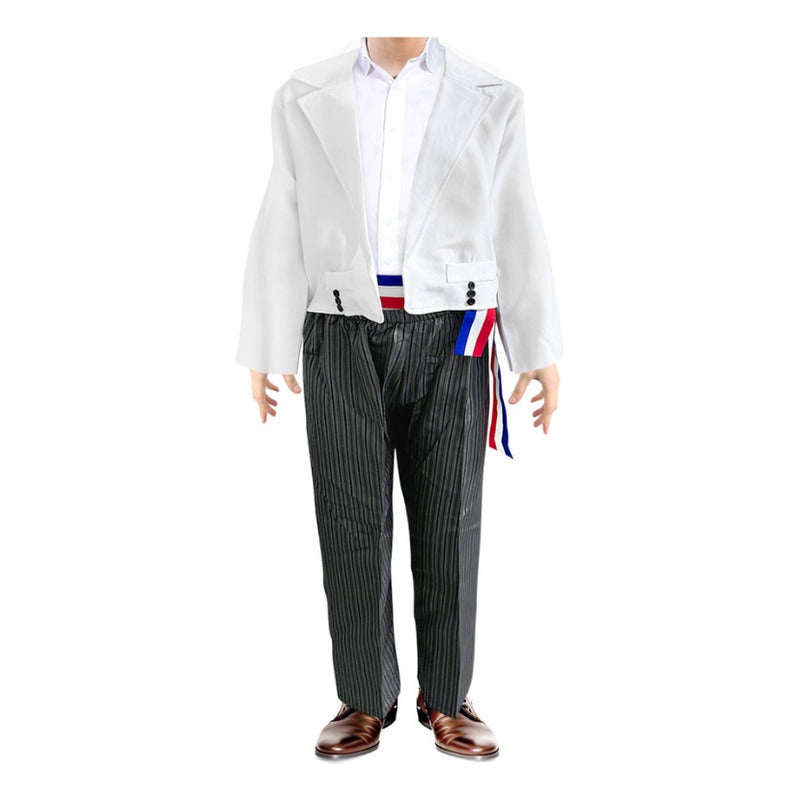 Traje Huaso Blanco Elegante Niño Fiestas Patrias