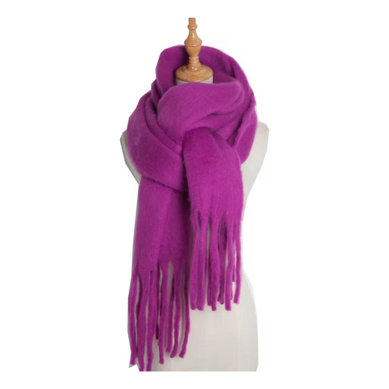 Bufanda Maxi Alpaca Unicolor Violeta Liso Standar