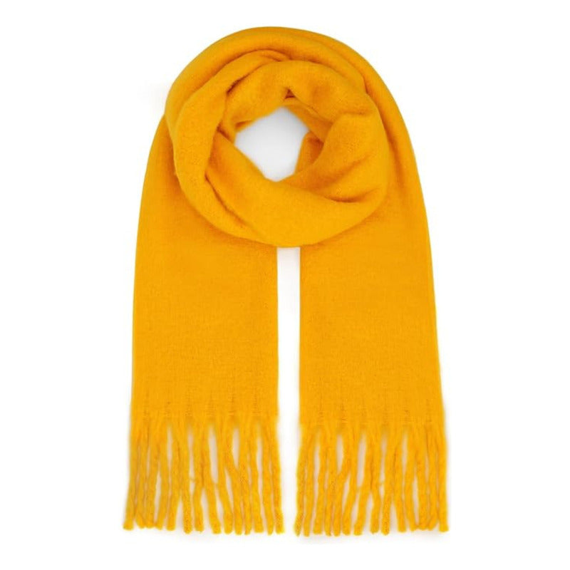 Bufanda Maxi Alpaca Unicolor Mostaza Liso Standar