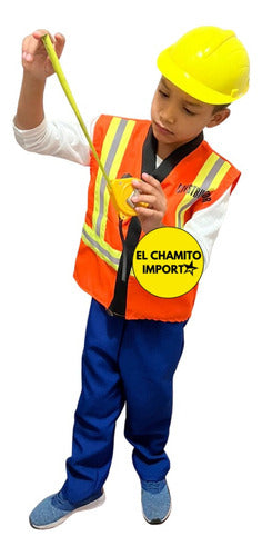 Disfraz De Constructor Para Niños Con Casco Y Juguetes