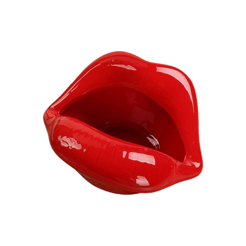 Cenicero Decorativo Diseño Boca Labios Rojo Boca/ Labios
