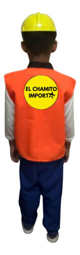Disfraz De Constructor Para Niños Con Casco Y Juguetes