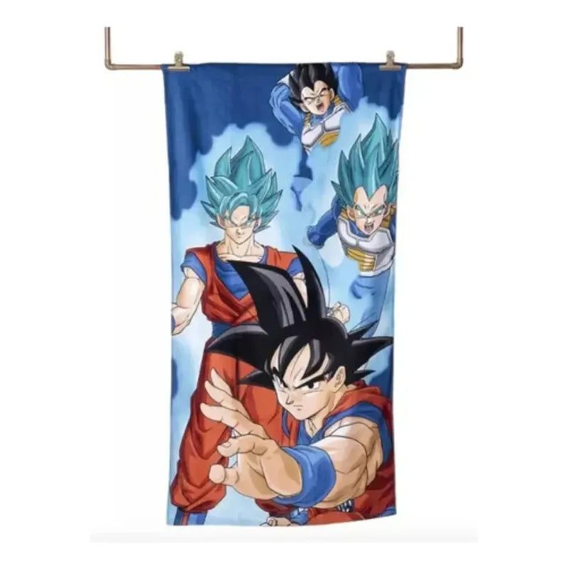 Toalla Playa Algodon C/ Bolso 140x70 Cm Naranja Dragon Ball Z Lisa