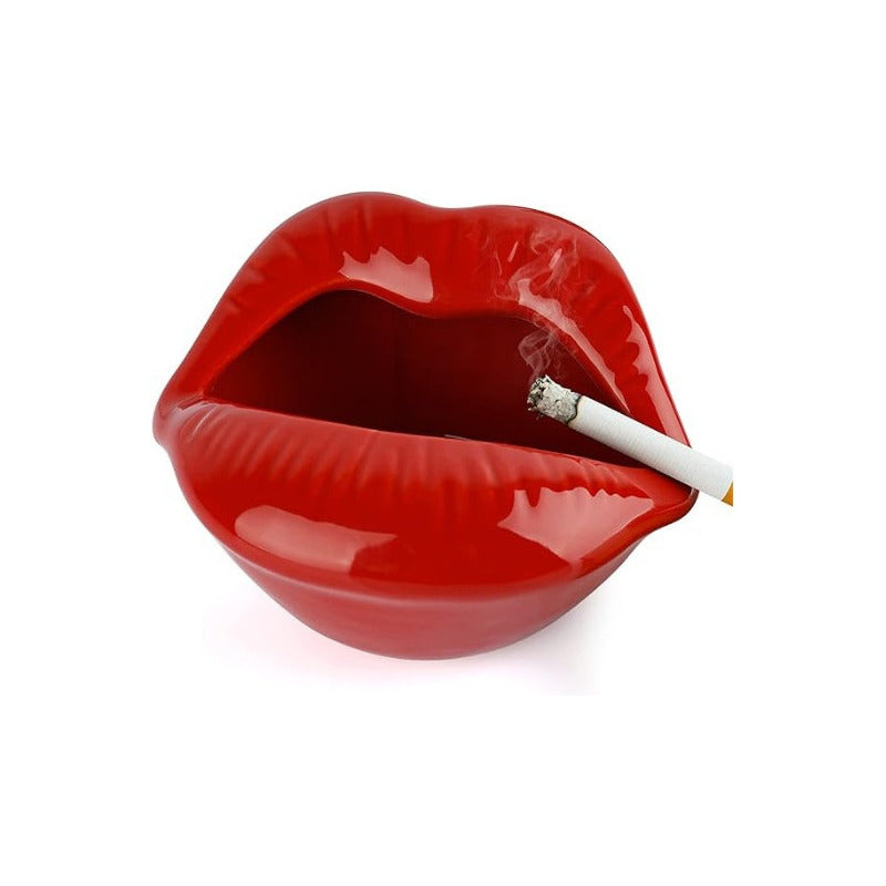 Cenicero Decorativo Diseño Boca Labios Rojo Boca/ Labios