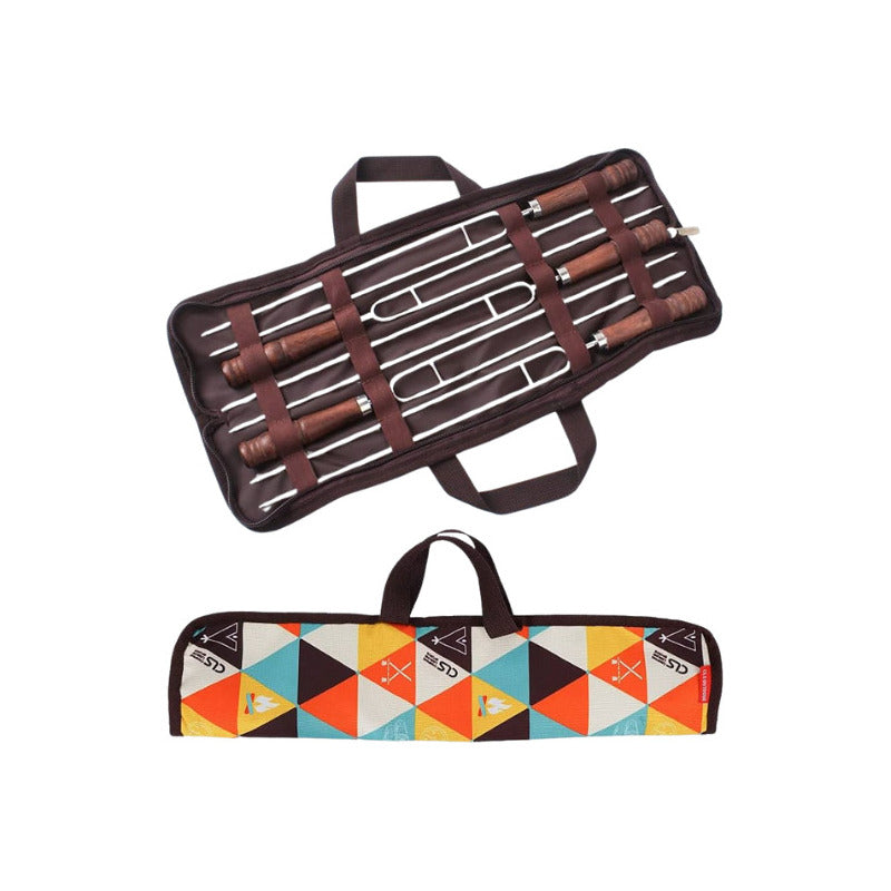 Set 5 Brochetas En Forma De U Para Asado Pinchos Anticucho Gris Liso