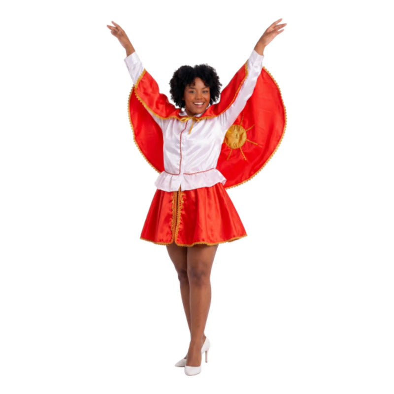 Traje Típico Baile Tirana Mujer Diablada Fiestas Patrias Rojo Xl