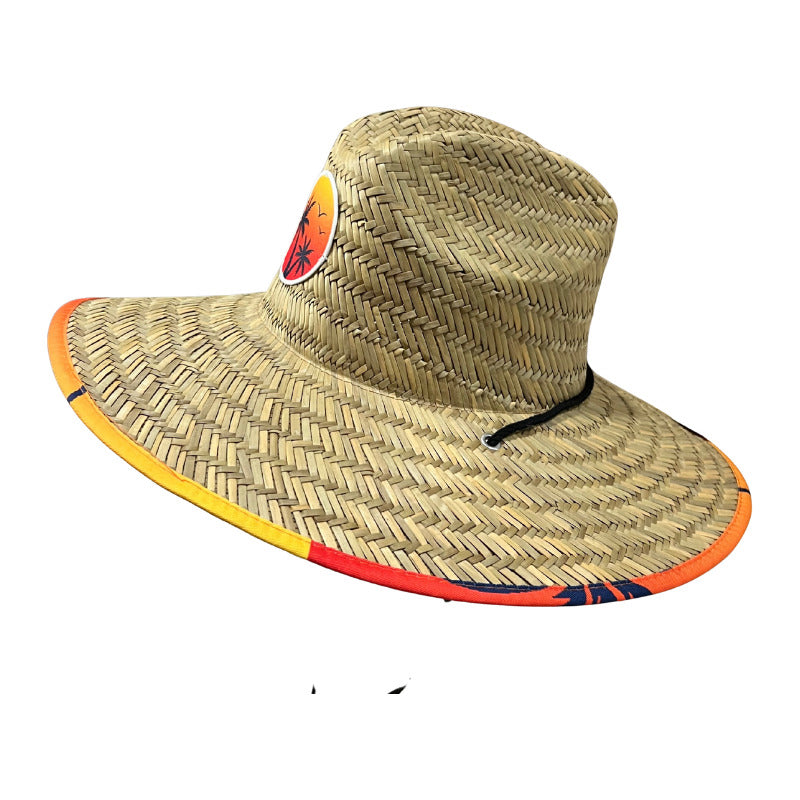 Chupalla Paja Sombrero De Verano Para Adultos Naranjo Standar