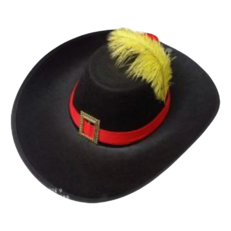Sombrero Gorro Disfraz Mosquetero Cosplay Gato Con Botas Negro