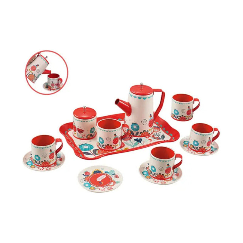 Set Juego Tazas De Té / Cafe Con Tetera Juguete Didáctico