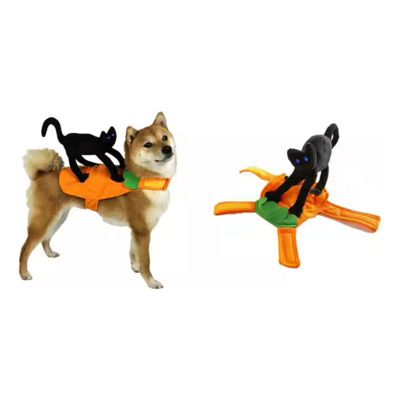 Disfraz Calabaza Con Gatos Negro Para Perro /gatos Halloween