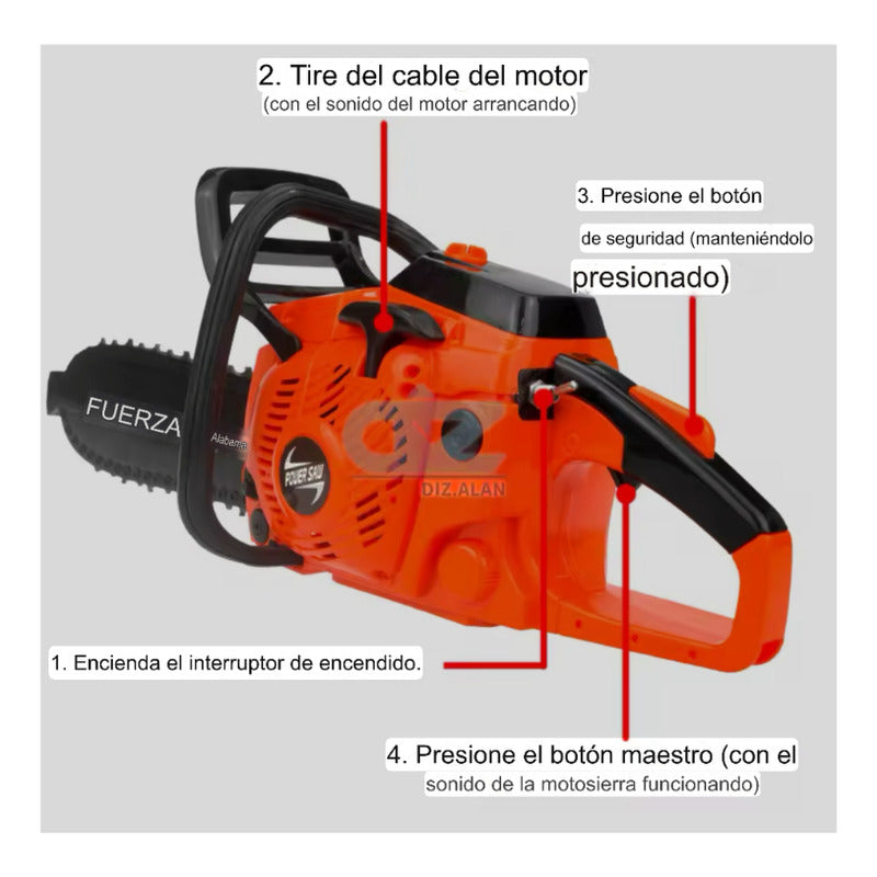 Motosierra Para Niños Juguete Sierra Con Sonidos Realista