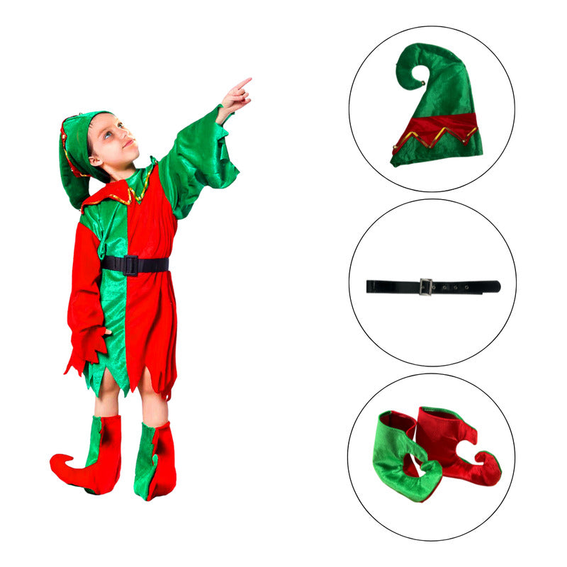 Disfraz Navideño De Elfa Niña 4-6 Verde