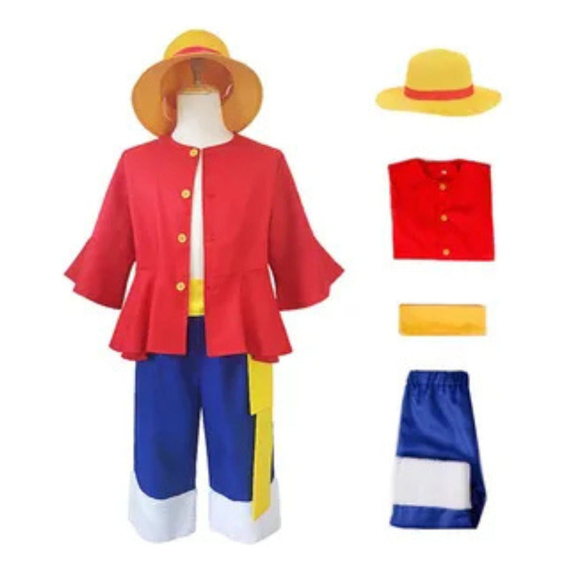 Disfraz De Otaku Halloween Disfraz Cosplay Adulto Anime Monkey De Luffy 10-12 Años