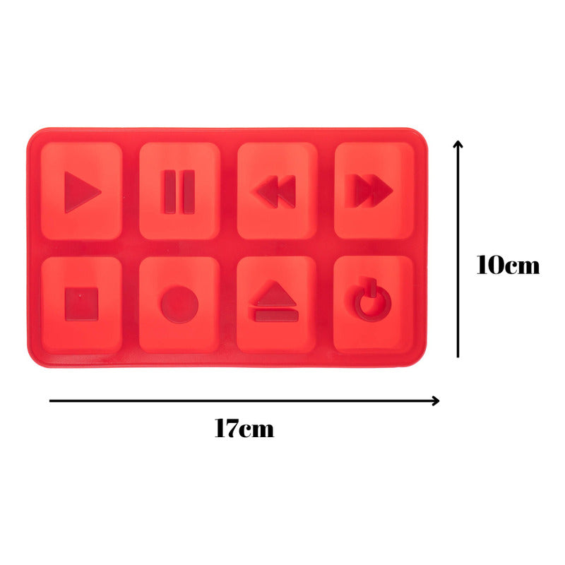 Cubeta Molde De Silicona Para Hielo Diseño Retro Rojo