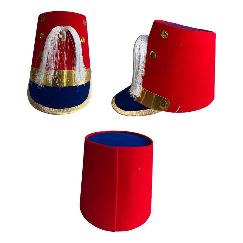 Disfraz De Soldadito Para Niños Con Gorro Y Guantes Rojo 10-12