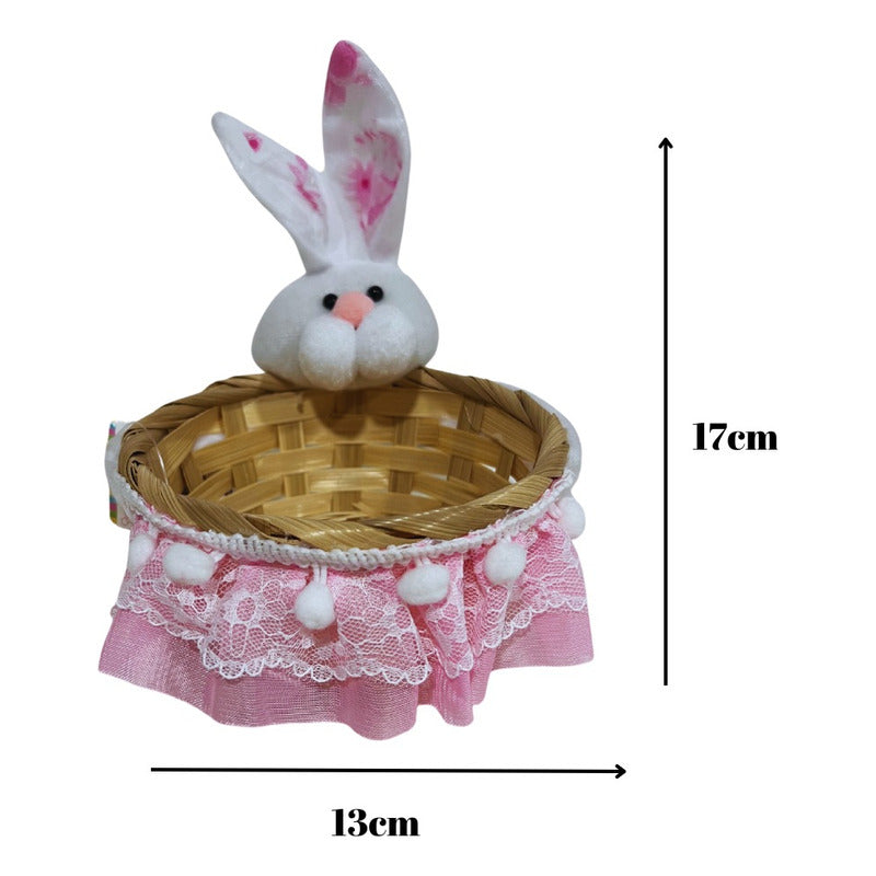 Canasto De Pascua Conejo + Paja