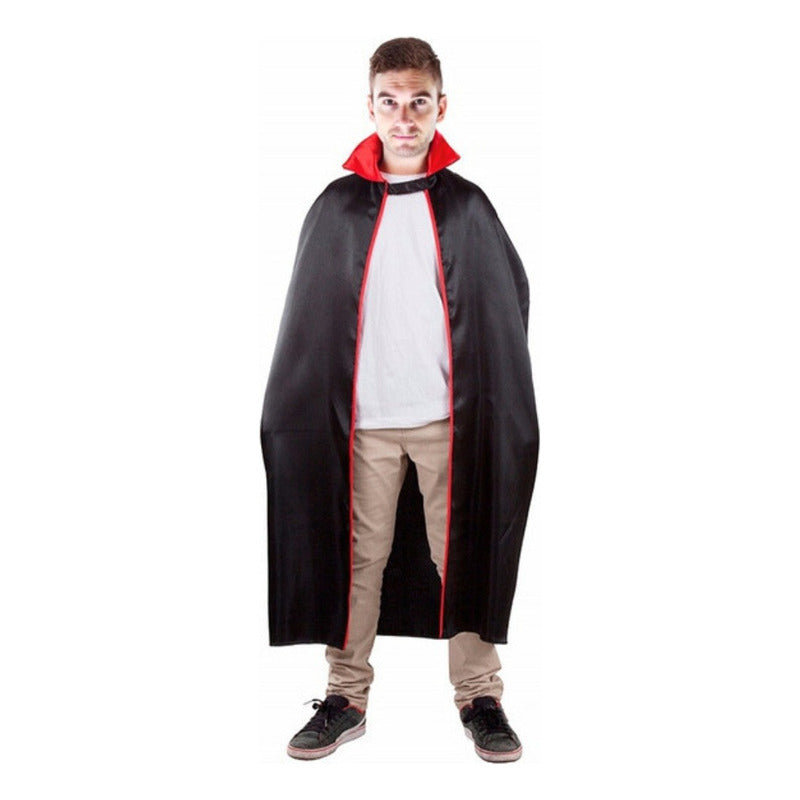 Capa De Vampiro Cuello Rojo Accesorio Para Disfraz Adulto