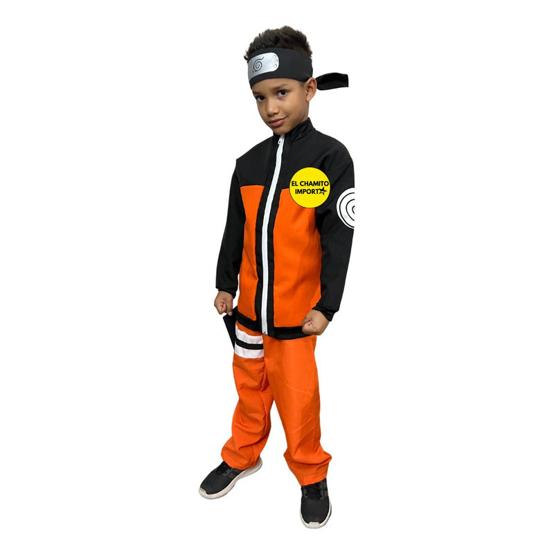 Disfraz Traje Naranjo Naruto Kunai+shuriken Accesorios