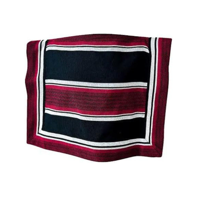 Manta Poncho Huaso Juvenil - Adulto + Sombrero Negro Rayas 90x60