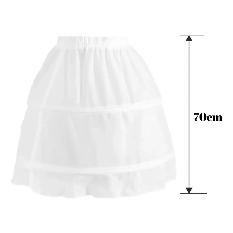 Falso Para Vestido Huasa China Niña Blanco 40