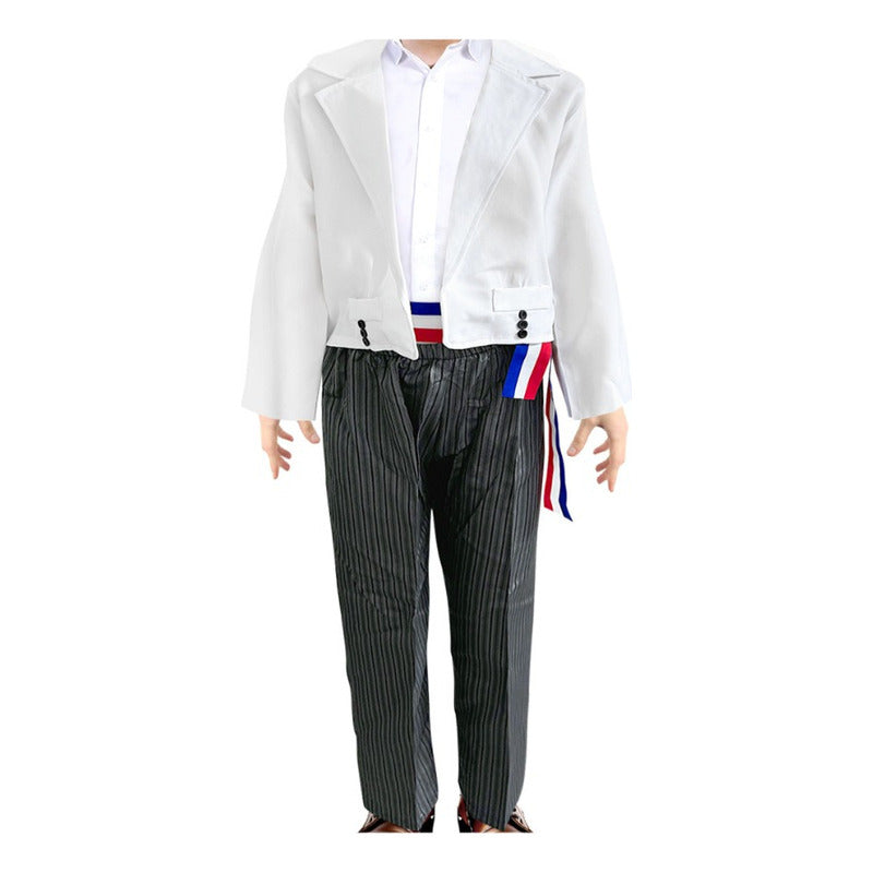 Traje Huaso Blanco Elegante Cn Sombrero Niño Fiestas Patrias