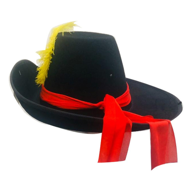 Sombrero Gorro Disfraz Mosquetero Cosplay Gato Con Botas Negro