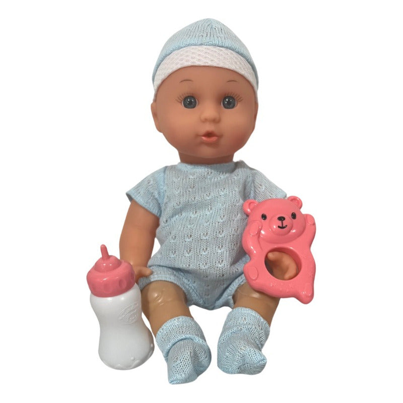 Muñeca Bebe Con Porta Muñecas + Accesorios Juguete Niñas