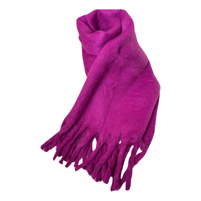 Bufanda Maxi Alpaca Unicolor Violeta Liso Standar