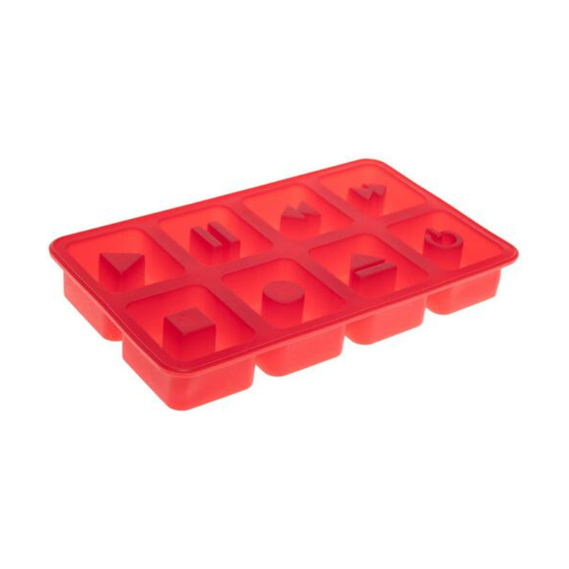Cubeta Molde De Silicona Para Hielo Diseño Retro Rojo