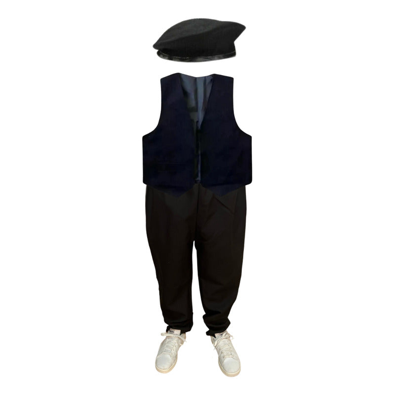 Vestimenta Traje Gaucho Bailes Fiestas Patrias Niños Negro 16