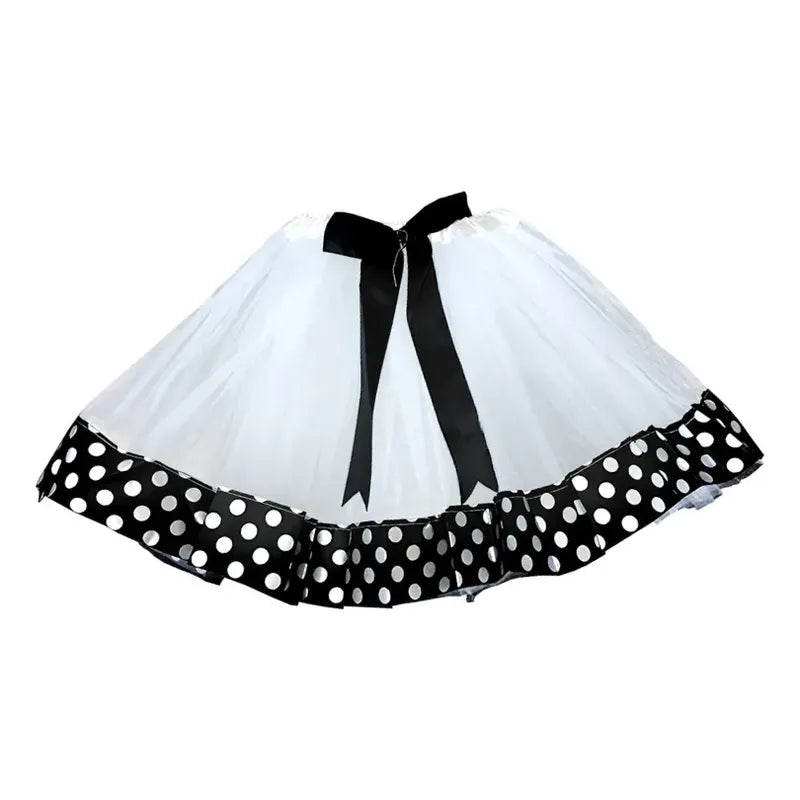 Falda Tutu Lunares Niña Negro Lunares Unica