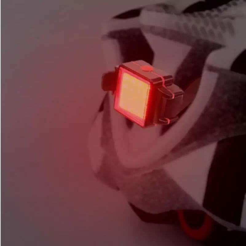 Luz Led Bicicleta Usb Trasera Cuadrada Negro