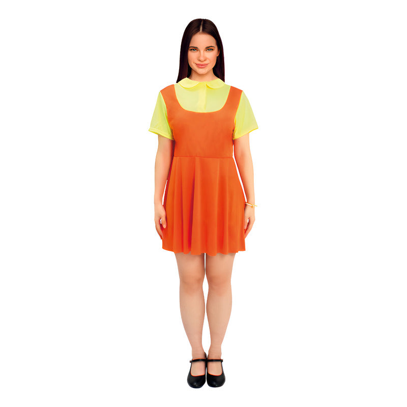 Disfraz Muñeca Juego Luz Roja Luz Verde Mujer Naranja Xl