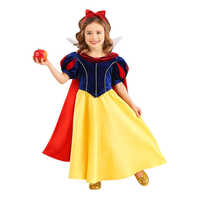 Disfraz Blancanieves Niña Con Capa Amarillo 10-12