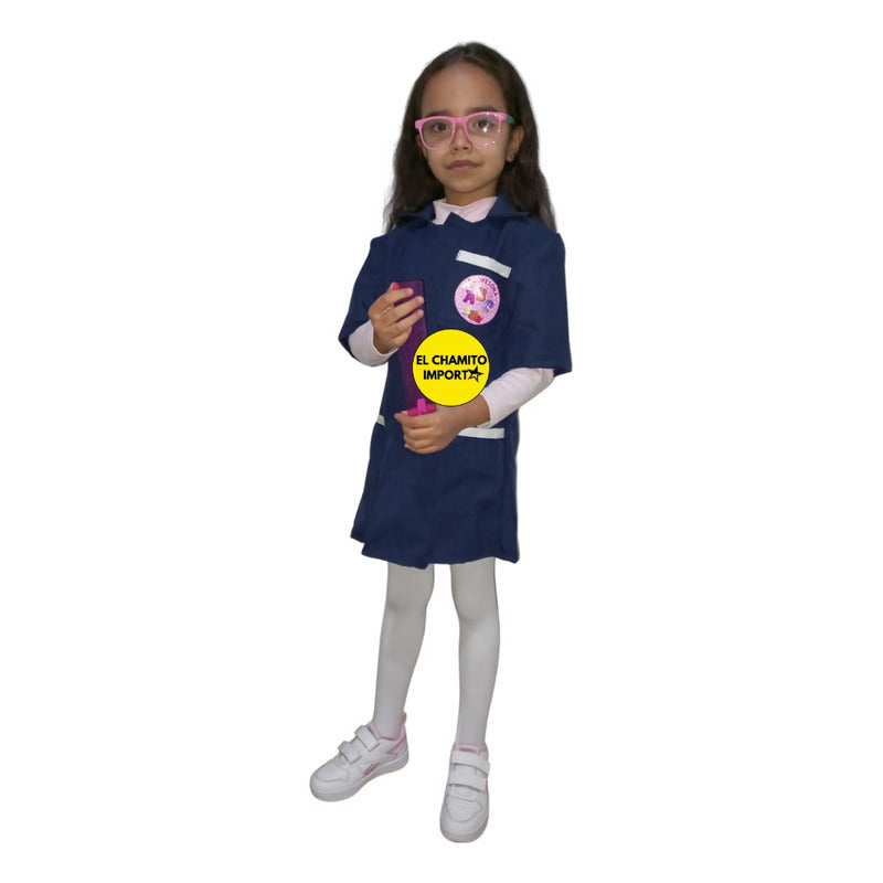 Disfraz De Párvula Delantal + Lentes Para Niños
