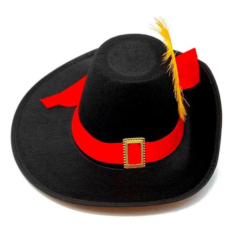 Sombrero Gorro Disfraz Mosquetero Cosplay Gato Con Botas Negro
