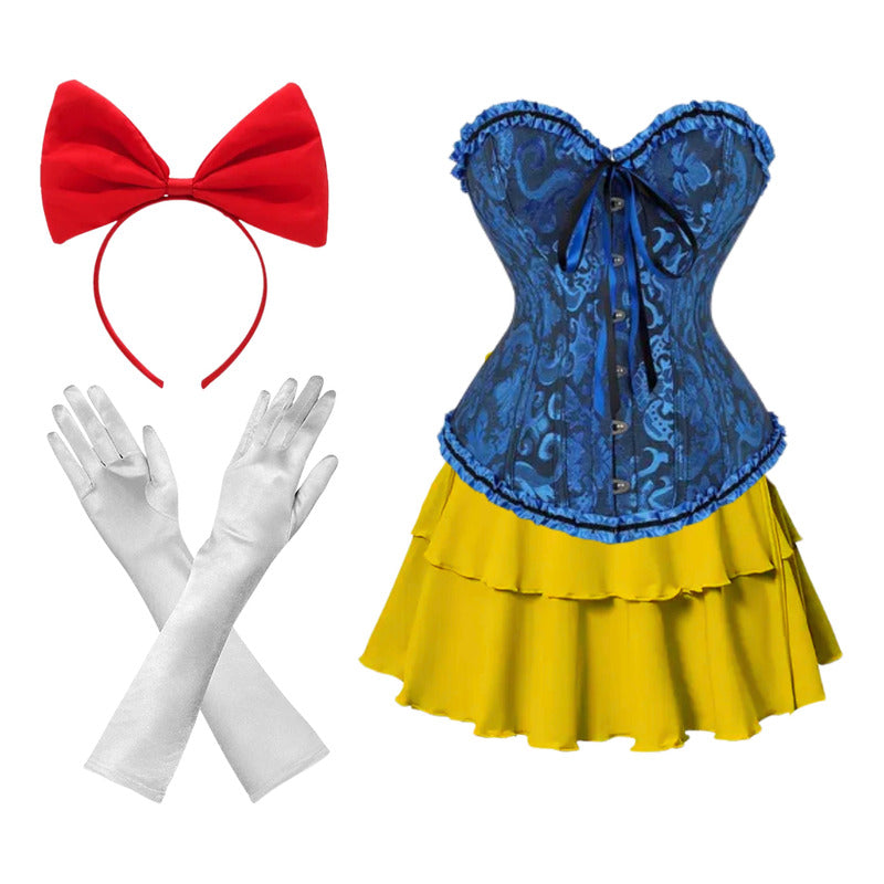 Disfraz Princesas Sexys Mujer Cosplay Azul-blancanieves L