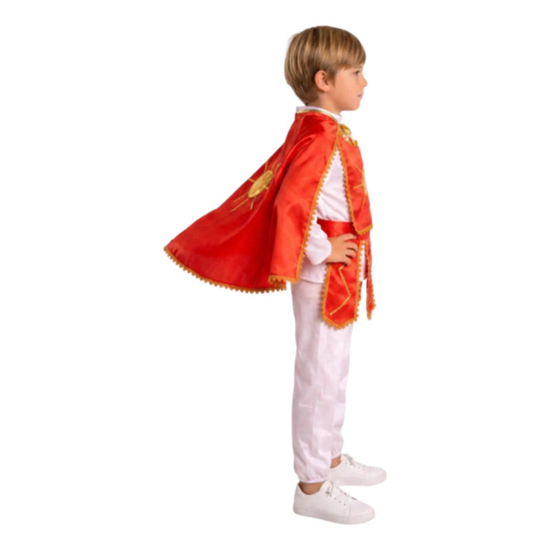 Traje Tirana Diablada Niño Con Capa Baile Fiestas Patrias Rojo 10