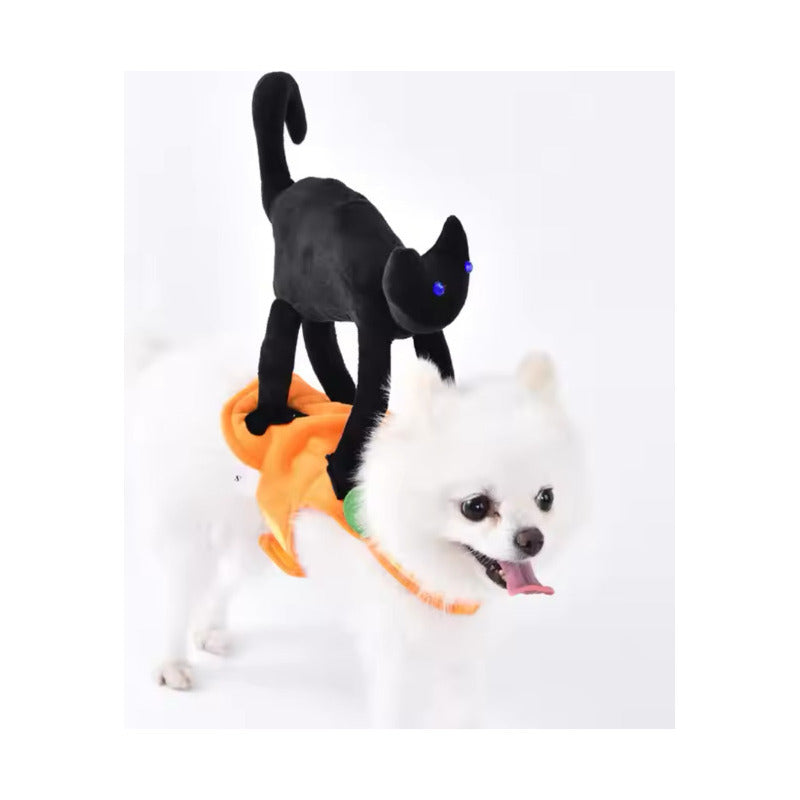 Disfraz Calabaza Con Gatos Negro Para Perro /gatos Halloween