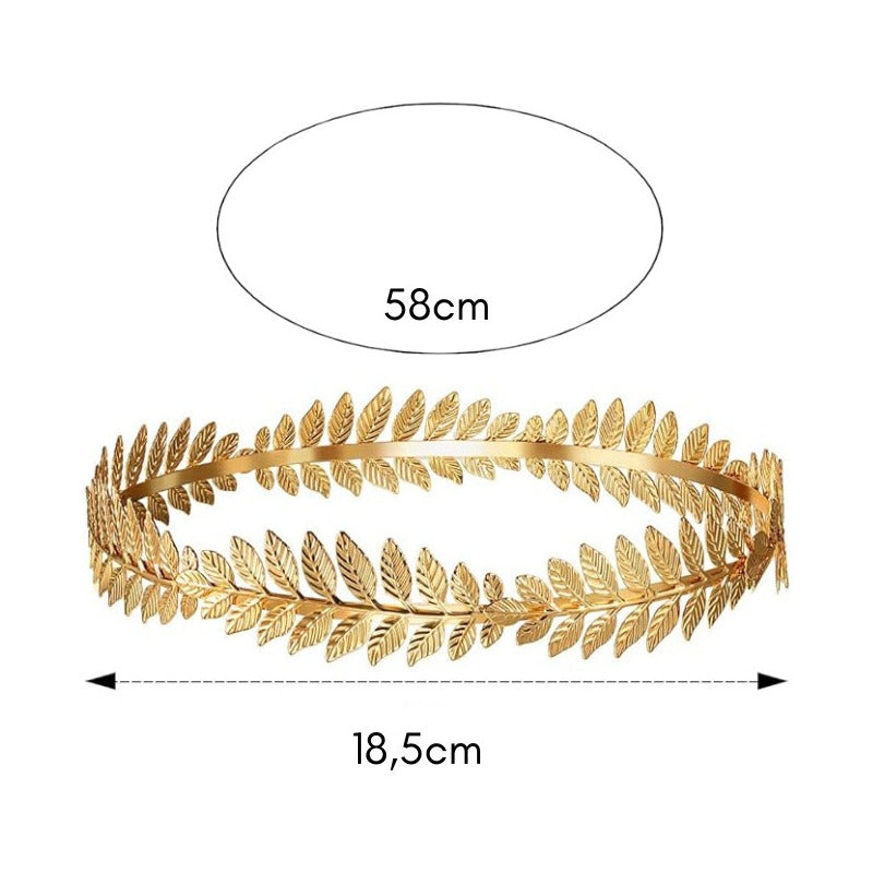 Diadema Para El Pelo Con Forma De Corona De Rama De Olivo Dorado