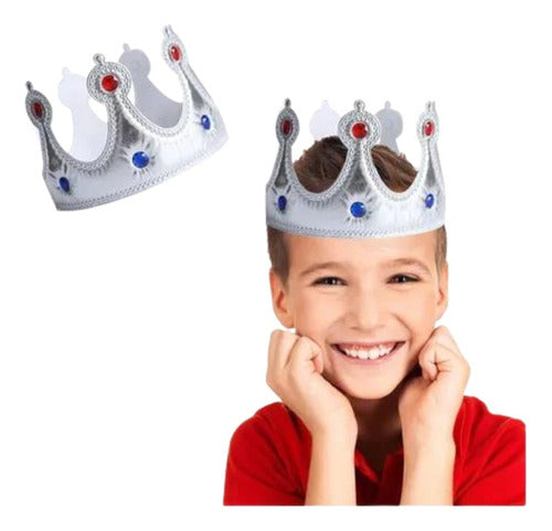 Set De Rey Corona + Cetro Disfraz Cosplay Niños