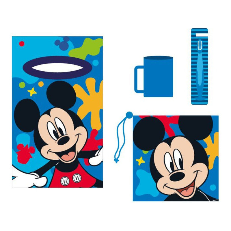 Kit 4 Pzas Párvulo Toalla Vaso Cepillo Y Bolsa Para Niños