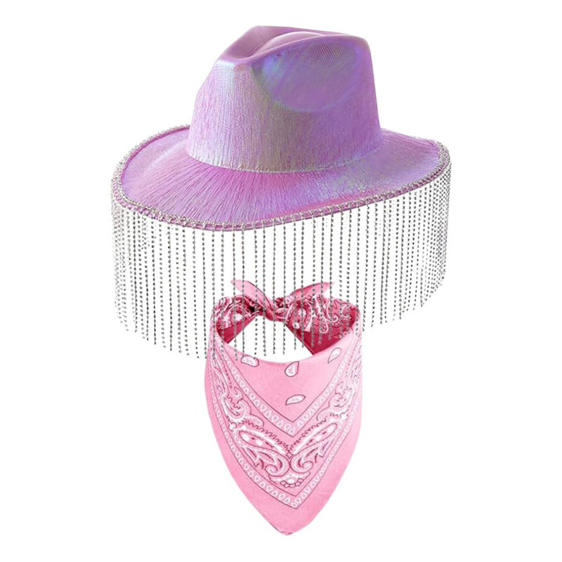 Sombrero Vaquero Con Flecos + Bandana Cosplay Conciertos